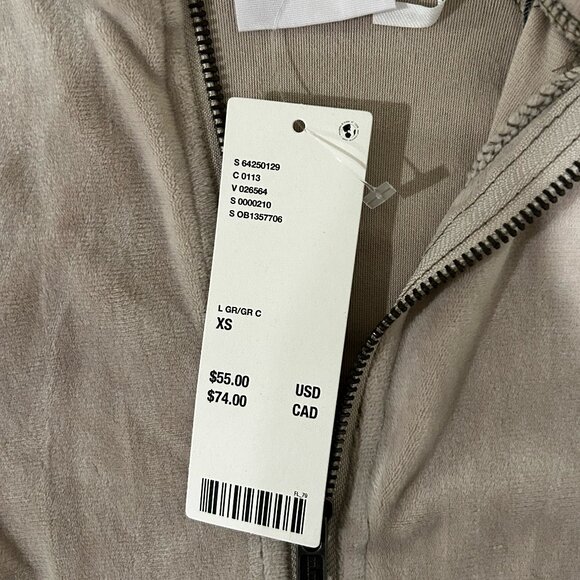 Urban Outfitters Out from Under Cropped Velvet Zip Up Sweater | XS - Picture 2 of 4